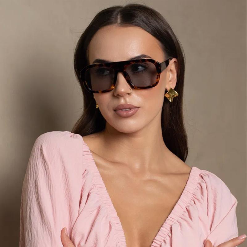 3pcs Women Large Frame Rectangular Sunglasses New Brand Fashion Polygon Design Sun Glasses INS Eyeglasses UV400 Unisex