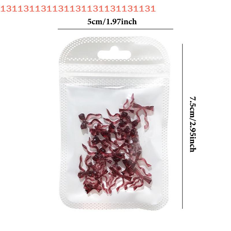 30pcs Mixed Color Resin Line Bowknot Bow Tie Ribbon Nail Art Decorations DIY Manicure Rhinestones Accessories
