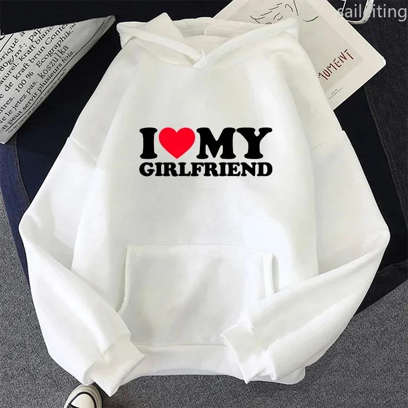 2025 Hot Couple Kangaroo Pocket Hoodie Classic Love Printed Season Woman Home Outdoor Casual Sporty Pullover Aesthetic Clothes