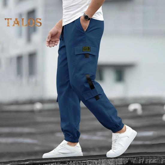 Cargohose für Herren mit mehreren Taschen im High-Street-Stil, Retro-Hose mit Knöchelband und Kordelzug in der Taille, für den täglichen Gebrauch im Freien und bei der Arbeit