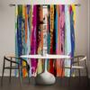 2pcs -A beautiful multi-color combination print curtains, pole bag curtains, home decoration, room decoration