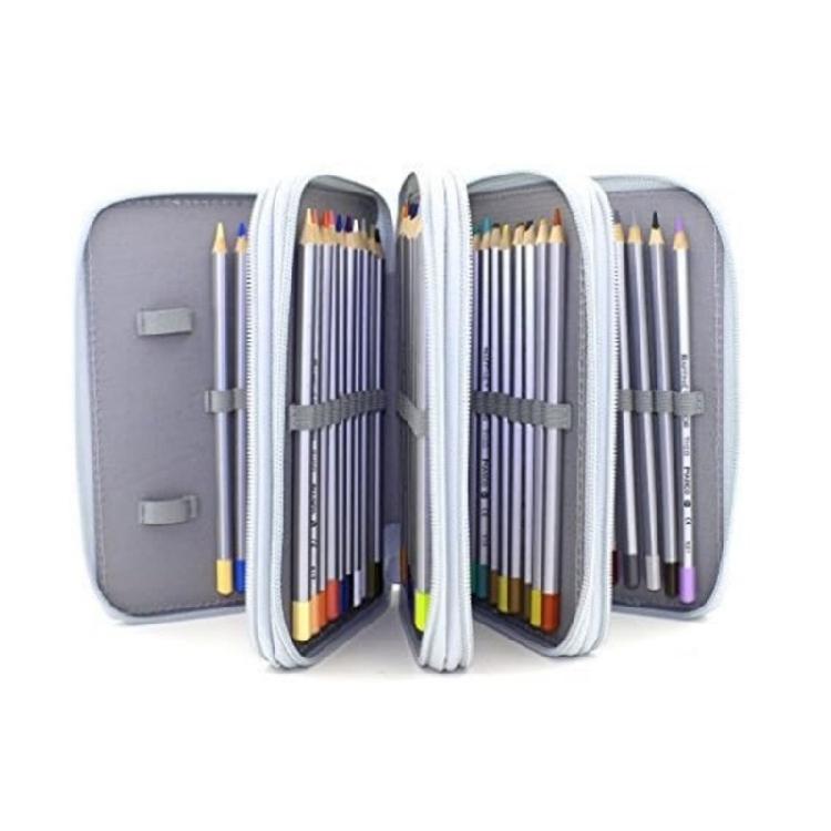 Neatly Organized 4 Level Pencil Holders With 72 Dedicated Slots Waterproof Cloth Fabric Stationeries Organizers Bag