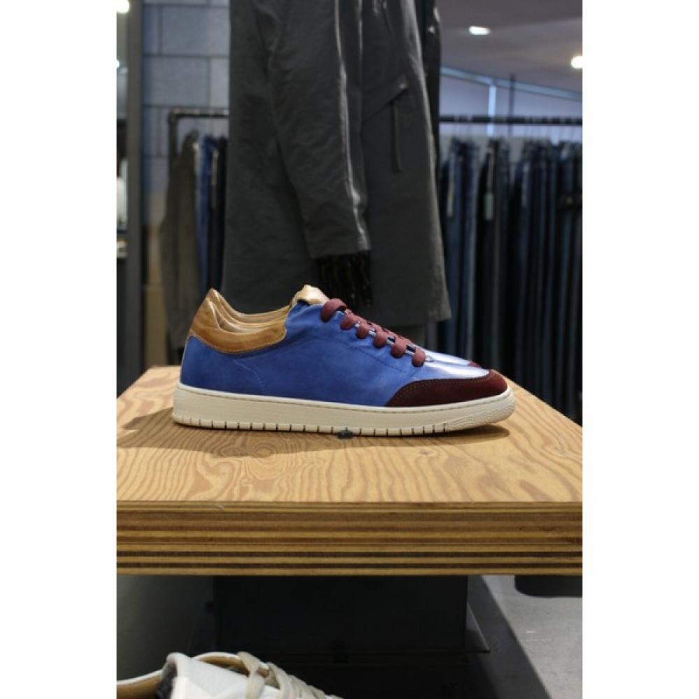 Panicalle Mario Italian Imported Cow Leather Blue Vintage Sneakers F qFo02bl