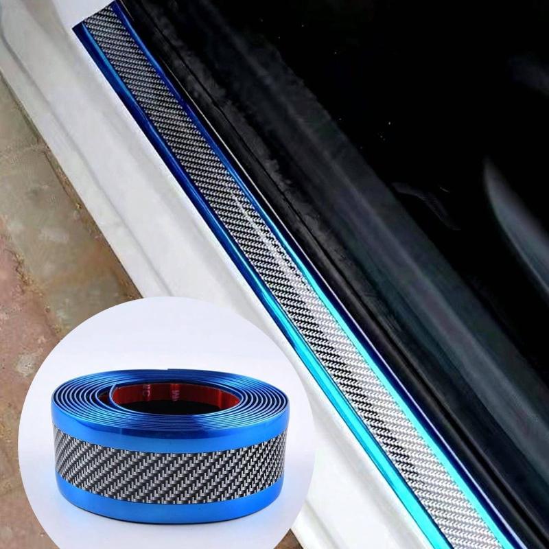 Naklejka Antyrysująca na Próg Samochodu i Naklejka Antykolizyjna na Zderzak Samochodu ze Wzorem Włókna Węglowego 5*100cm/1 Rolka