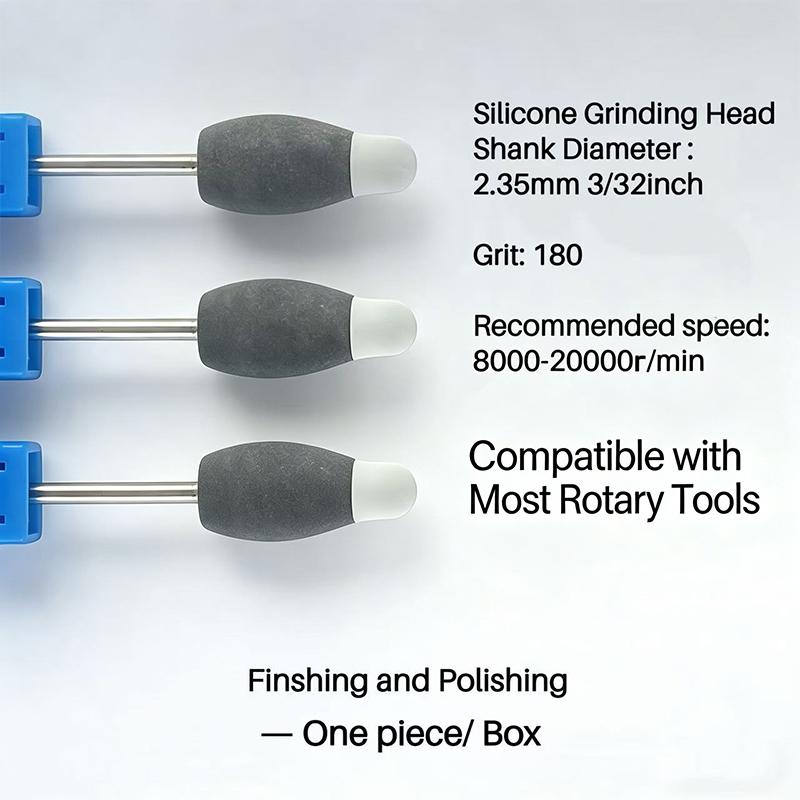 Double-color Silicone Grinding Head With Dual-Size Tips 1Pc/Box Flexible Scratch-Free Polishing Tool For Finshing And Polishing