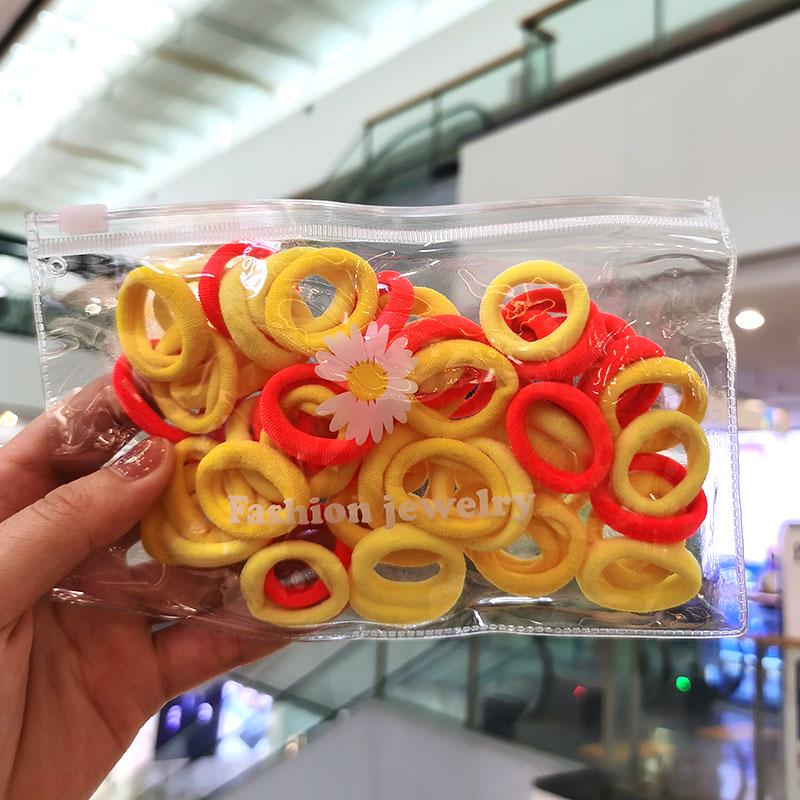 

50 шт./компл., милые однотонные эластичные ленты для волос, детские нейлоновые маленькие резинки для девочек, держатель для хвоста, резинка для волос, аксессуары для волос 6