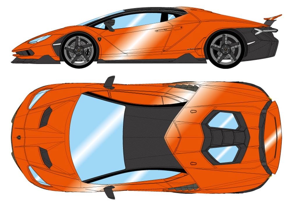

Makeup EIDOLON COLLECTION Lamborghini Centenario 2016 with Rear Wing Finished Model EM780J 1/43 LP770-4 (Arancio Argos) -
