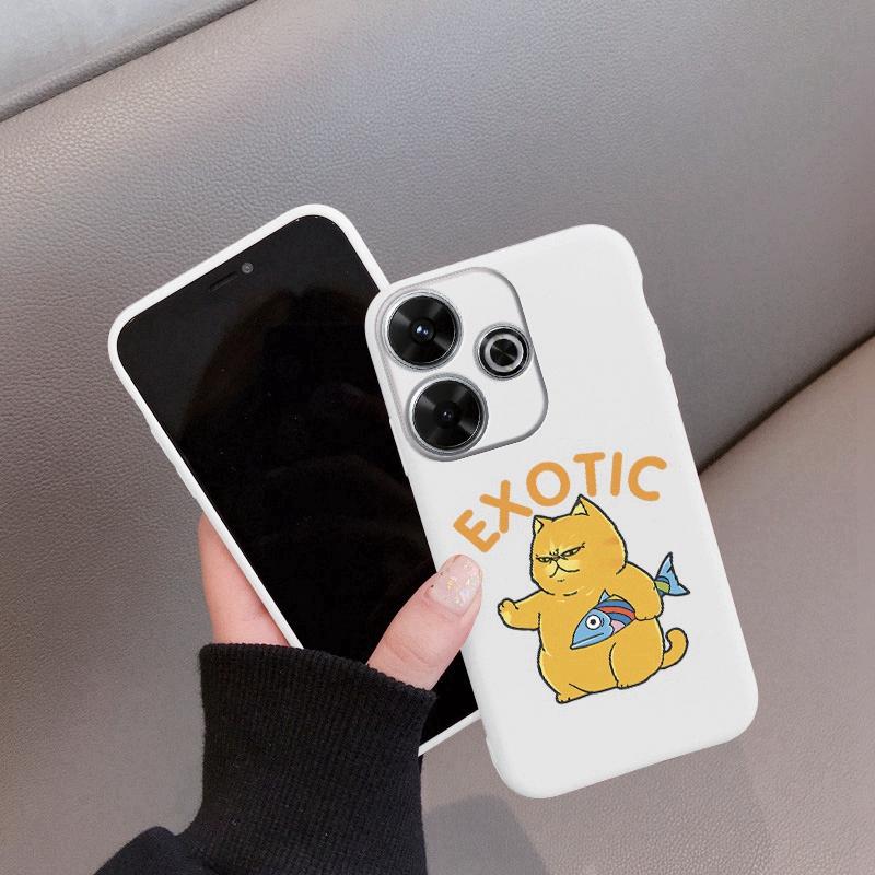 

Мягкий силиконовый чехол Funny Cat для Xiaomi Redmi Note 13 Pro 13C 14T Poco Samsung A55 M35 S24 Plus Huawei Honor 200 Lite iPhone Realme противоударный чехол Realme 12 5G белый
