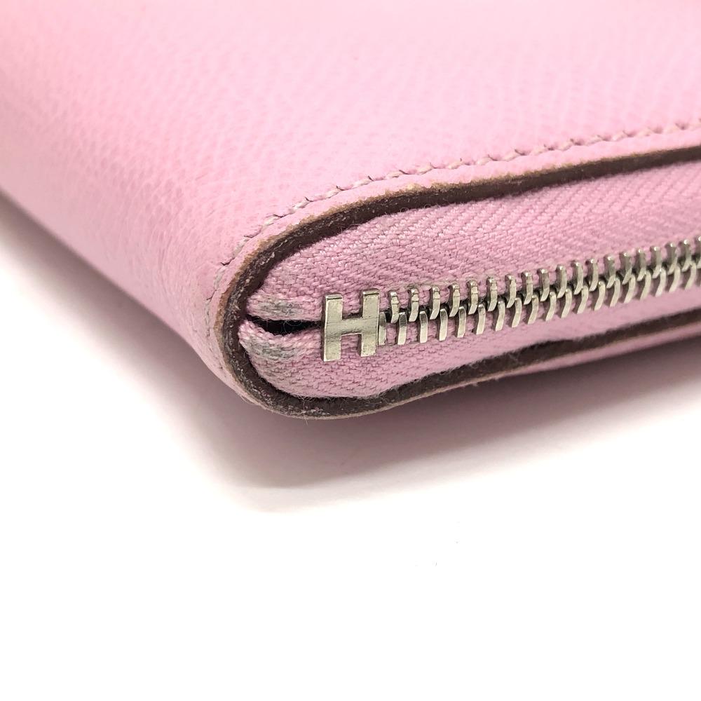 HERMES remix combine duo  Long Wallet Epsom Mauve Sylvestre x Lime pink/yellow