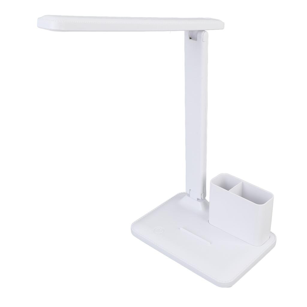 LED Schreibtischlampe mit abnehmbarem Stifthalter, drehbarem Kopf, stufenloser Dimmung, 3 Farbtemperaturen, Augenpflege