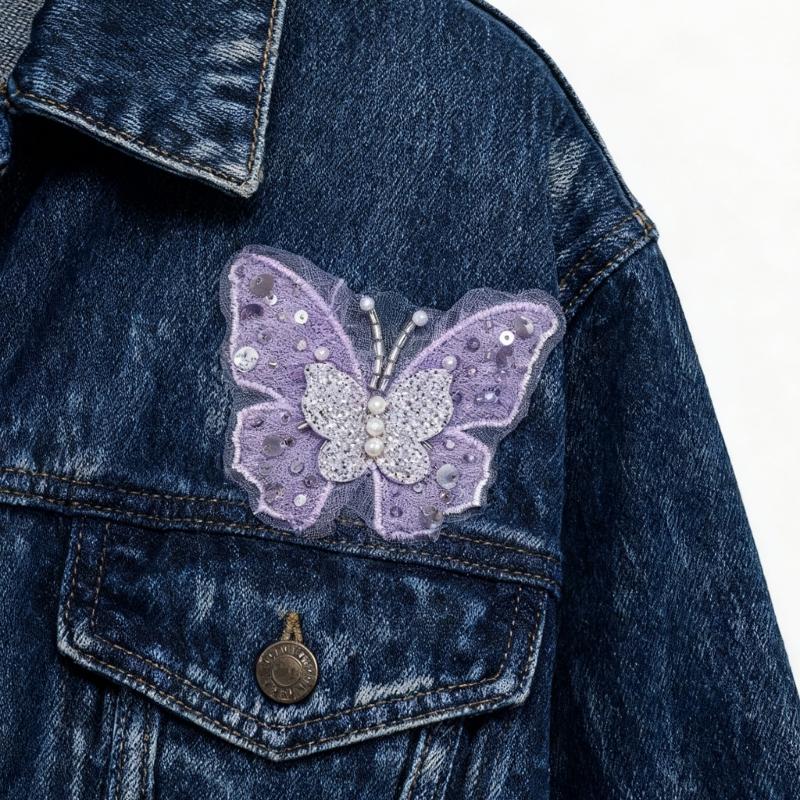 Glittering Sequins Butterfly Applique Decoration For Fabric Improvement On Hats Bags And DIY Ideas