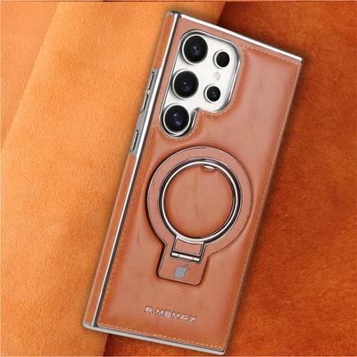 Vhodné pro pouzdro na telefon Samsung S24Ultra, stojánek na raketu, magnetické pouzdro Galaxy S23plus Creative 24+ pánské kožené pouzdro