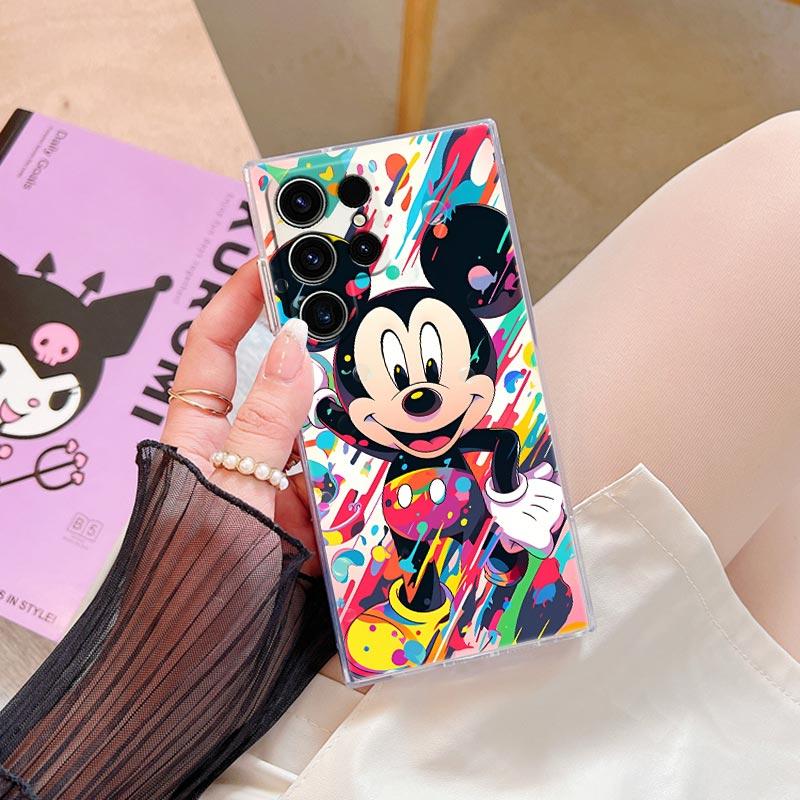 Disney Mickey Mouse Transparent Case For Samsung Galaxy S26 S25 Ultra S24 S22 S26 Plus S20 S23 S21 S25 FE 5G Clear Silicon Cover
