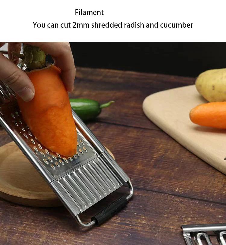 Multi-Purpose 4 in 1 Vegetable Slicer Chopper Stainless Steel Cheese Grater 4 Adjustable Blades Hand-held Shredder Cutter