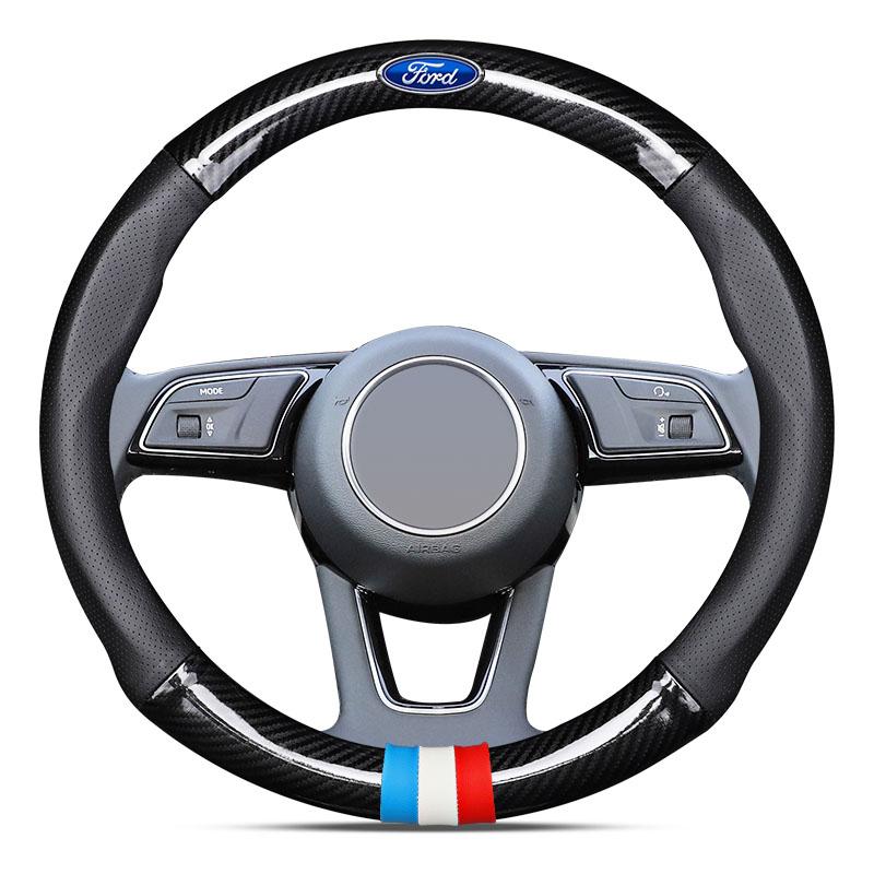 Housse de Volant de Voiture Respirante Antidérapante en Cuir PU Housses de Volant Pour Ford Focus 2 3 mondeo mk3 f150 fusion mustang mk7