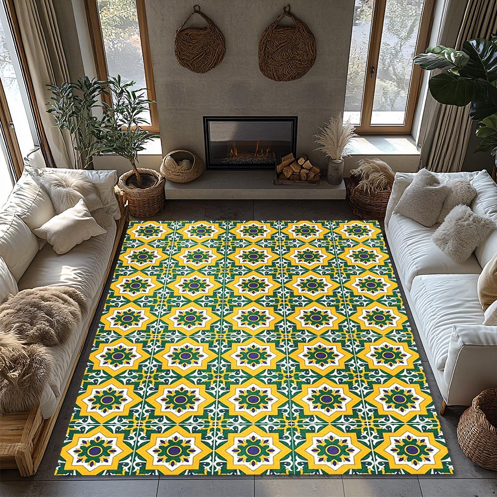 Unique Geometric Pattern Doormat Indoor Outdoor Rug Washable Floor Mat Home Decor Entrance Carpet Stylish Area Rug Modern Design
