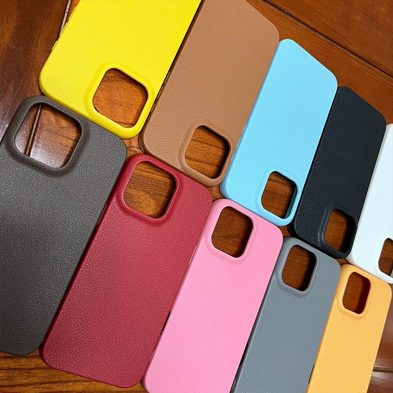 

Applicable To IPhone16ProMax Mobile Phone Case 14 Apple 15 Simple TPU Leather Pattern 12Pro Material Case 13 iPhone 16 PRO MAX
