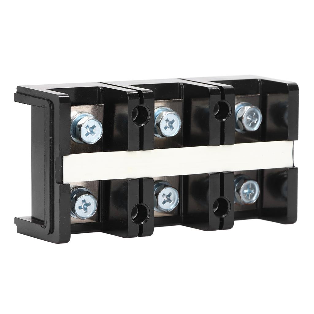 Terminal Block 2 Row Electric Wire Barrier Screw Strip for Power Supply with Cover AC600V 100A