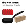 1 Set Auto Tire Wheel Waxing Polishing Sponge Washing Cleaning Brush Long Handle Car Wheel Special Wash Cleaning Sponge Brush