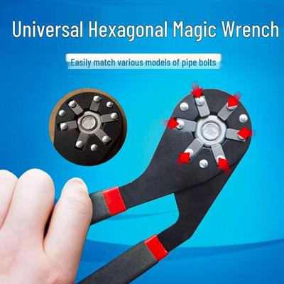 Multifunktionale verstellbare Magic Wrench: 15-22MM Arbeitssparender Sechskant-, Rund-, Vierkant-, Rauten-Schraubklemmwerkzeug