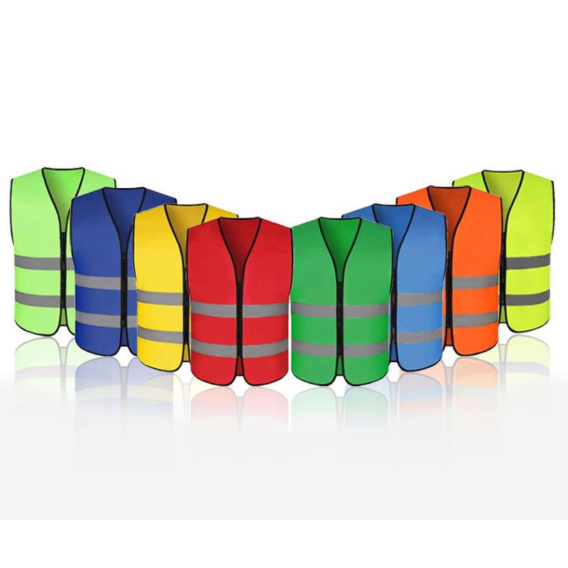 Reflective Safety Vest for Traffic, Construction, and Cycling Thickened Zipper жёлтый