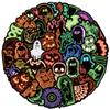 50-Piece Neon Halloween 2 Decorative Retro Cartoon Stickers - DIY Decals for Phone Cases, Skateboards & Toy Decor