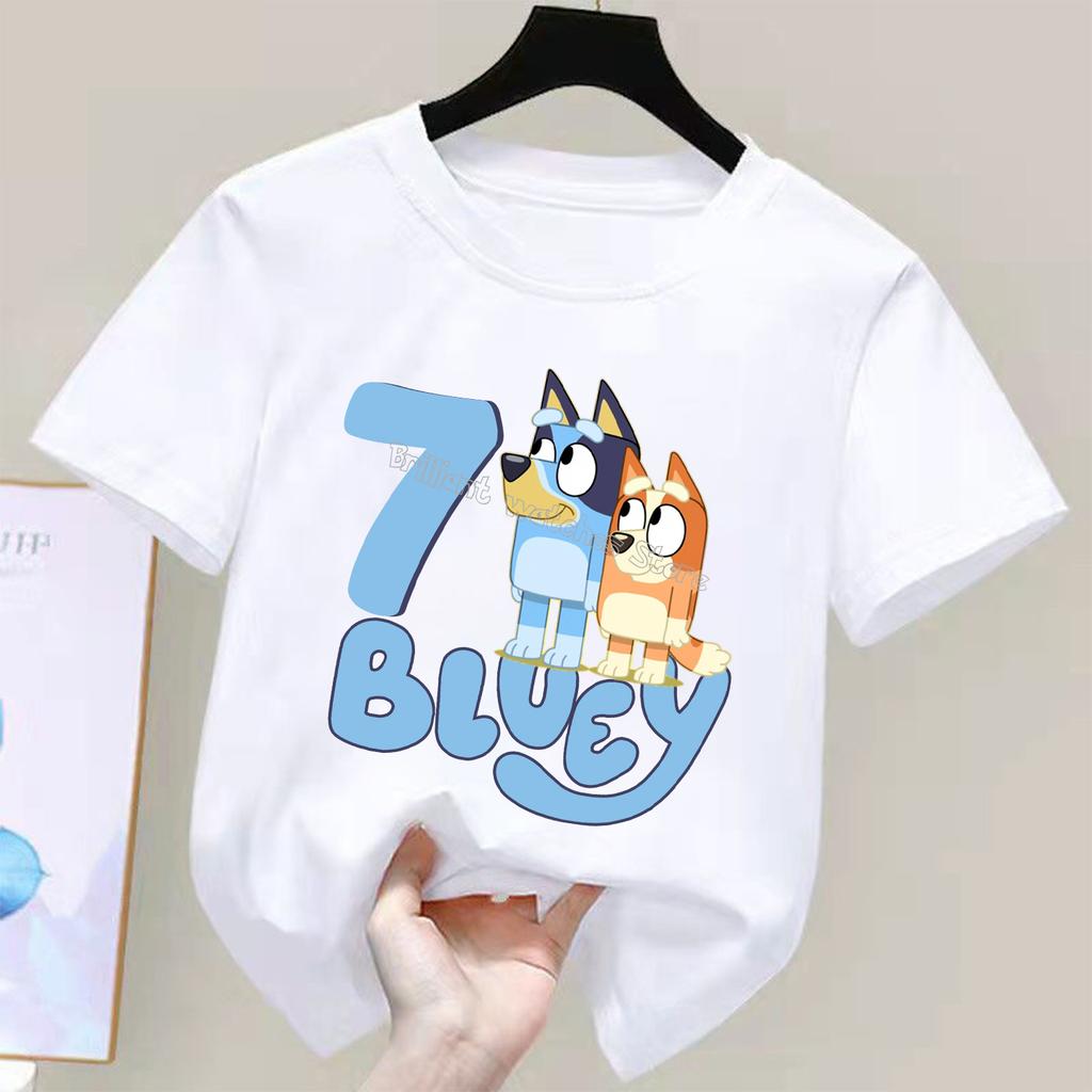 T-shirt for Children Birthday Figure Tee Top Cartoon Clothes Fashion White Short Sleeve Kids Anime Loose Clothing Gift