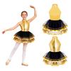 Vestito da ginnastica per bambine paillettes scintillanti abiti da ballo di balletto schiena scoperta con gonna costume da ballerina