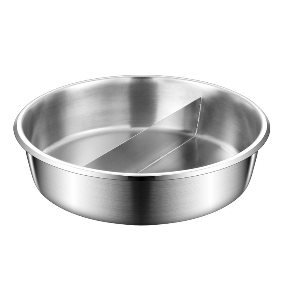 Round Ceramic Double Compartment Buffet Warmer Pot for Restaurants