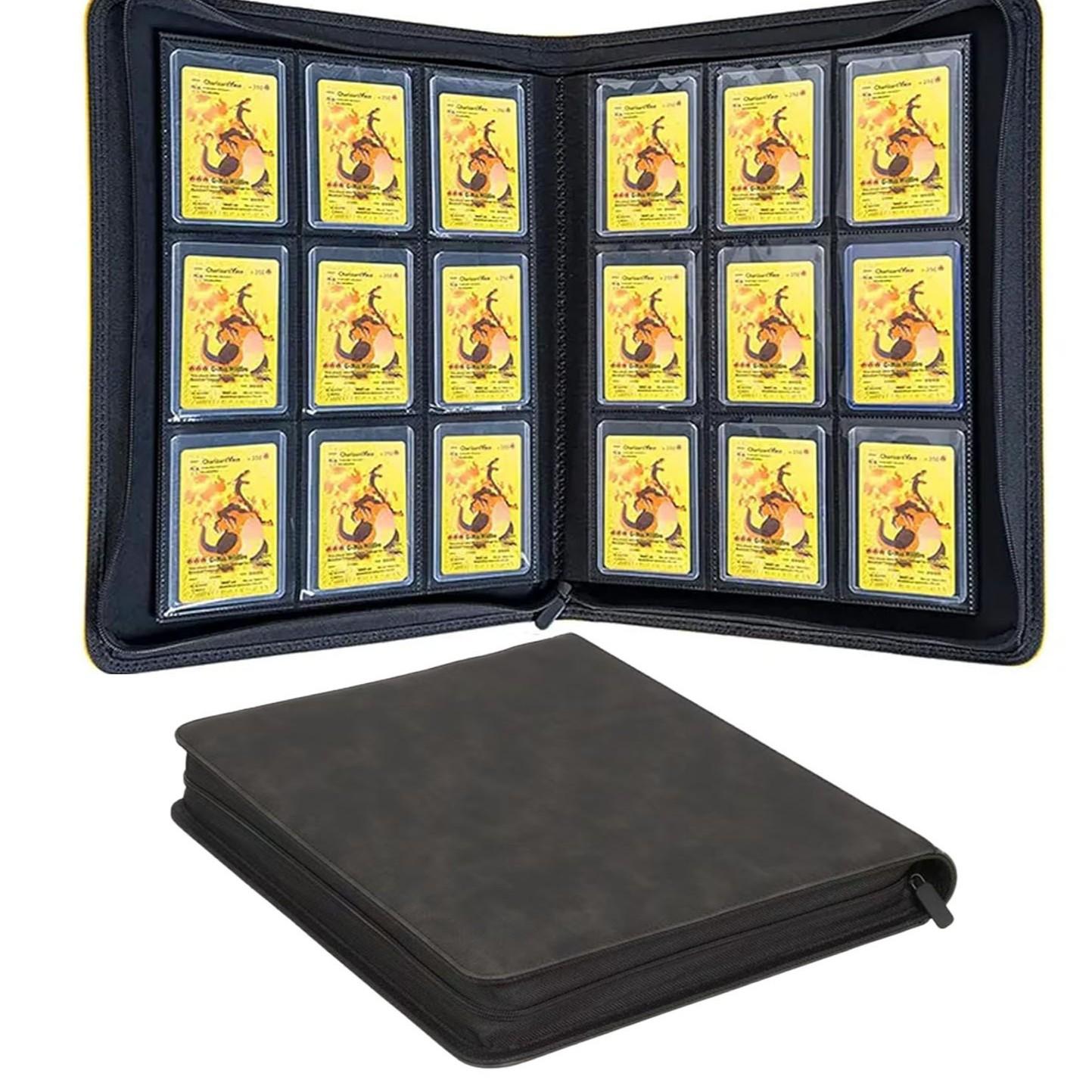 PU Suede 288 Hold TCG Card Binder 9 Pocket Zippered Waterproof for Pokemon YuGiOh Magic Cards Anime Game Card Collection Album