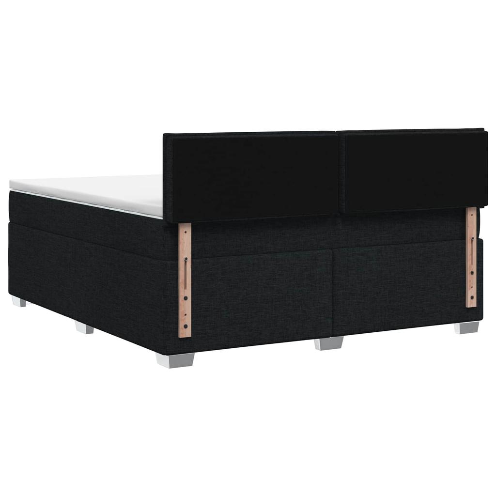 Box Spring Bed with Mattress Black 140 x 190 cm Fabric