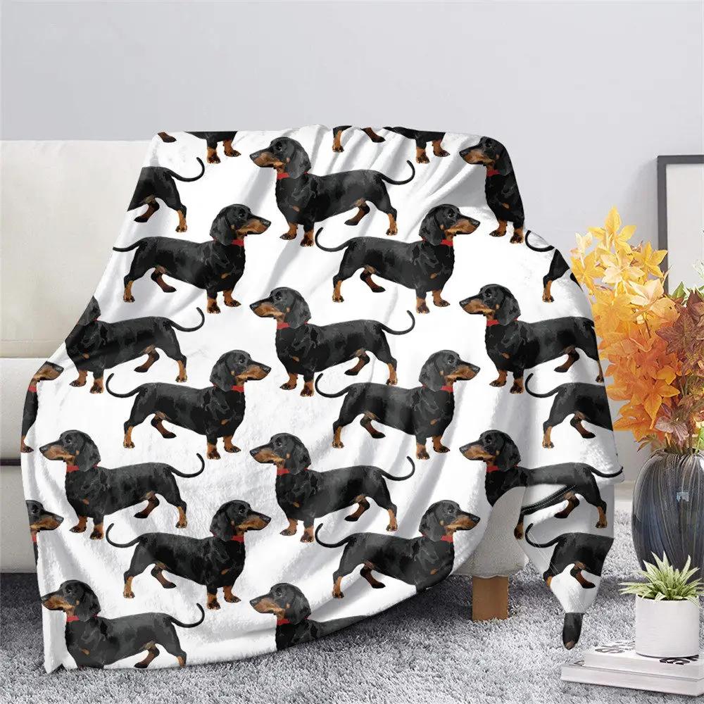 Dachshund Blanket Fluffy Soft Warm Sausage Dog Throw Blankets for Bed Sofa Lightweight Plush Sheet Bedspread Flannel Cozy Cover