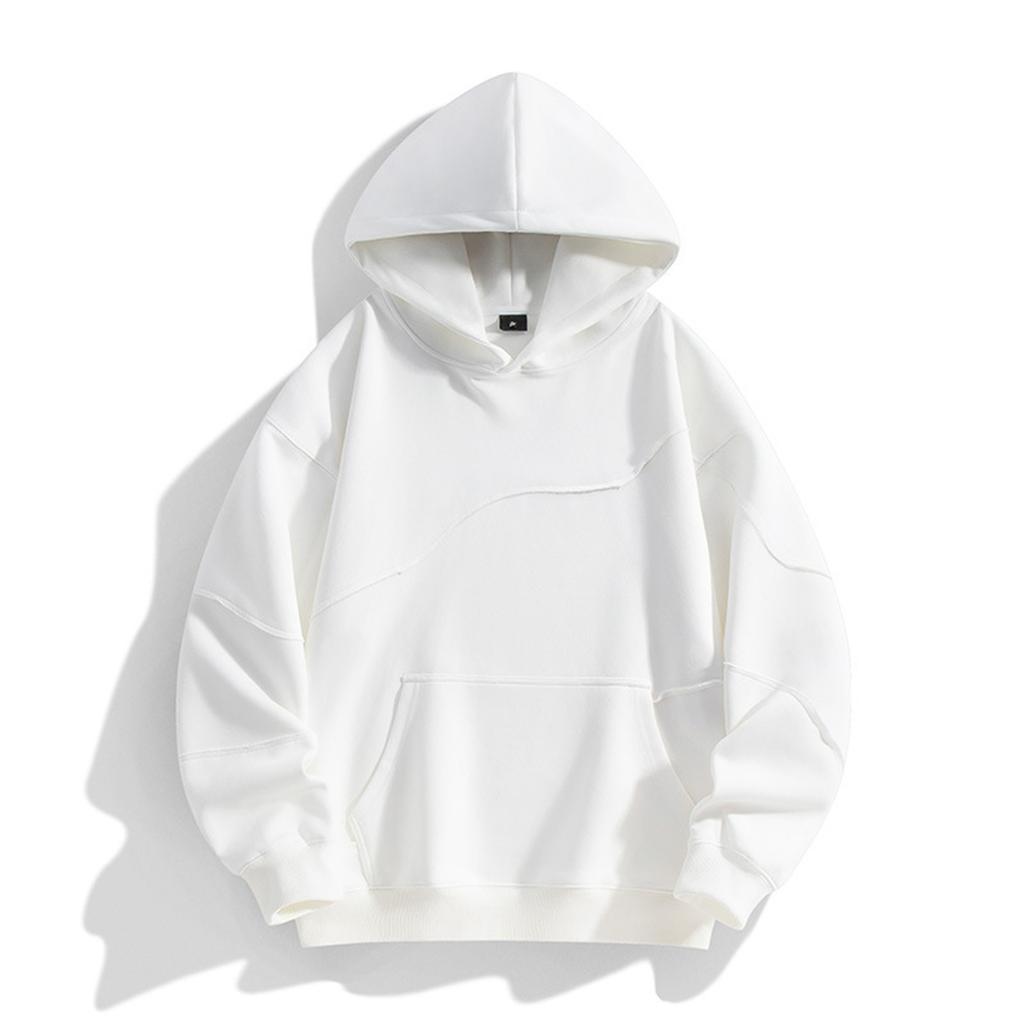 Men's Solid Color Plush Sweatshirt Hoodie Men's Sports Large Size Casual Sweatshirt