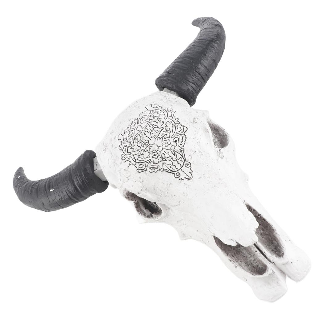 Resin Bull Head Wall Hanging Decoration Long Horn Animal Sculpture Background Wall Home Ornament