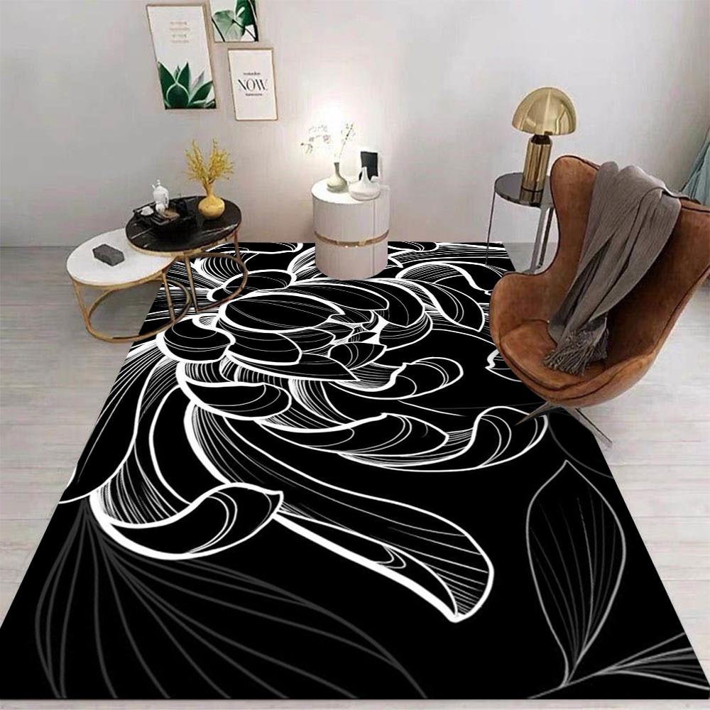 

Ink and Wash Wind Carpet Cartoon Living Room Bedroom Kitchen Sofa Table Balcony Rug Non-slip Washable Mat Home Ornaments 60*90cm