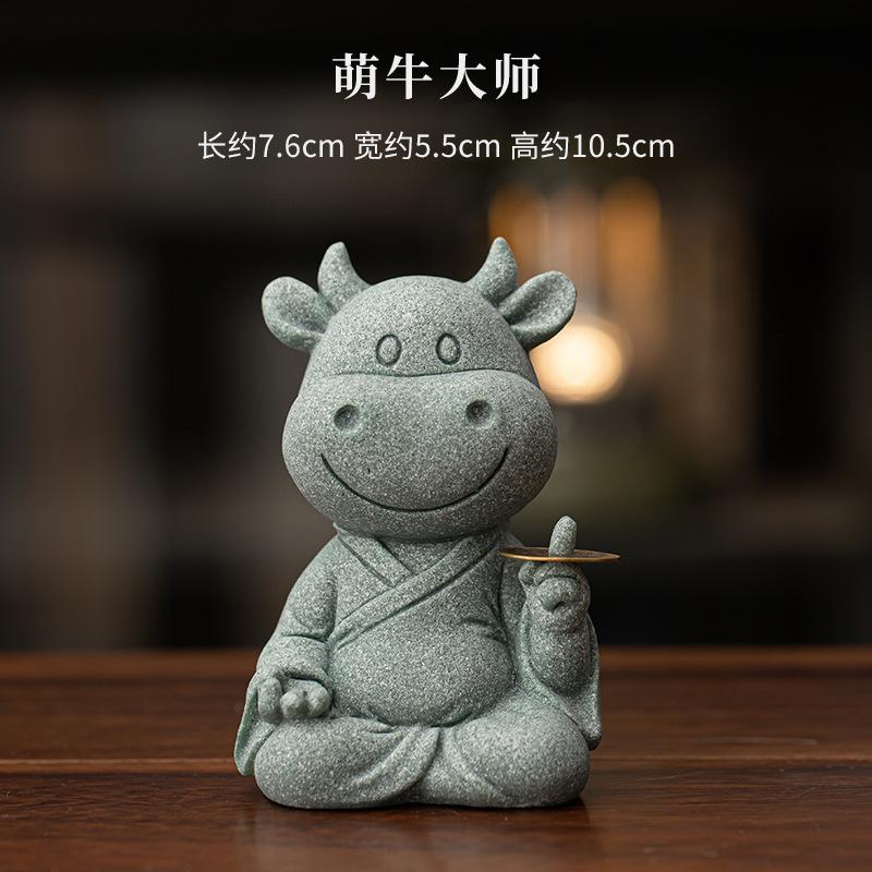 Grüner Sandstein Anziehung Reichtum Teehaustier Traditionelle Teespiele Teefigur Spielzeug Tee-Statue Ornamente Zubehör Geschenk Handwerk