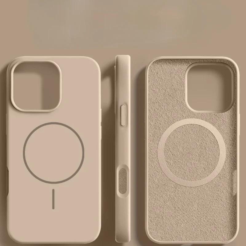 Oryginalne etui magnetyczne z płynnego silikonu do iPhone 15 16 Plus 14 11 12 13 16 Pro Max Magsafe Ochrona ładowania bezprzewodowego Miękki pokrowiec