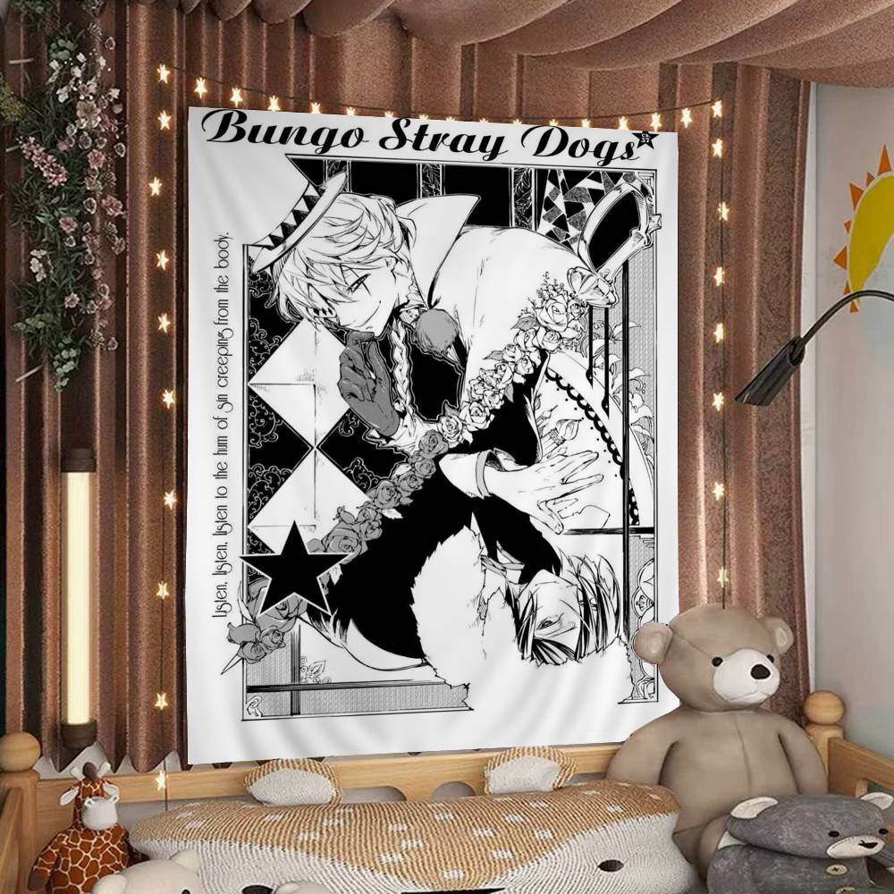 Anime Bungo Stray Dogs Cartoon Tapestry Home Decoration Hippie Bohemian Decoration Divination Home Decor