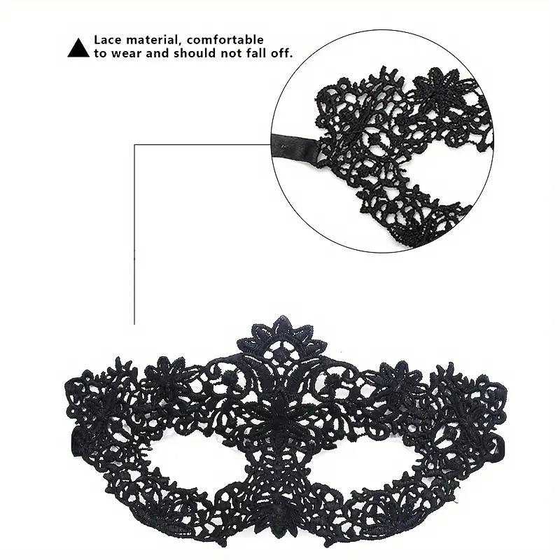 Masquerade Mask Set Elegant Black Lace Design for Venetian Balls Halloween Costume Parties Themed Celebrations and Formal Events