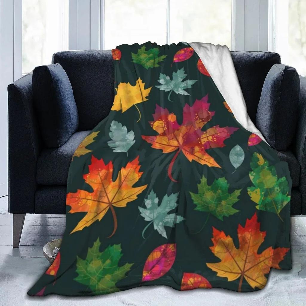 Fall Pumpkin Autumn Blanket Leaves Soft Throw Soft Throw Blanket for Home Bedroom Bed Sofa Picnic Travel Cover Blankets Kids