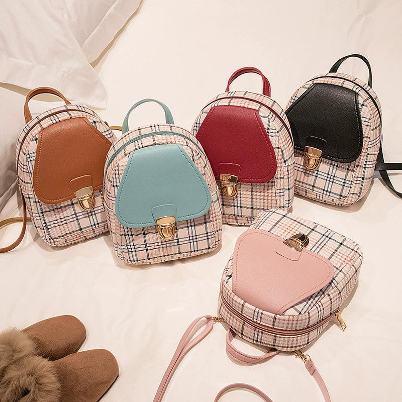 Plaid Backpack for Women, Lightweight Casual Daypack with Adjustable Detachable Straps, Portable Travel School Work Backpack