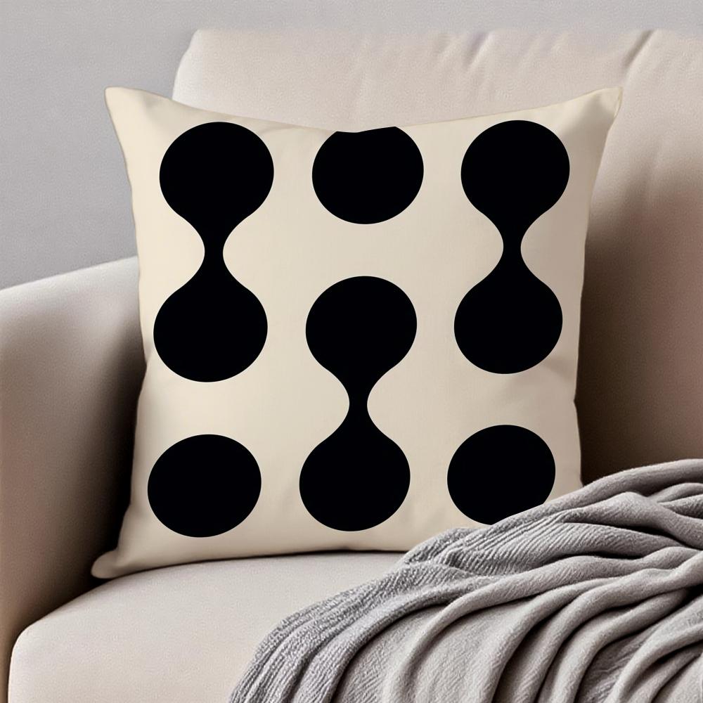 Reduced geometry Cushion Cover Pillowcase Antidustmite Invisible Zipper Short Plush Sofa Cushion