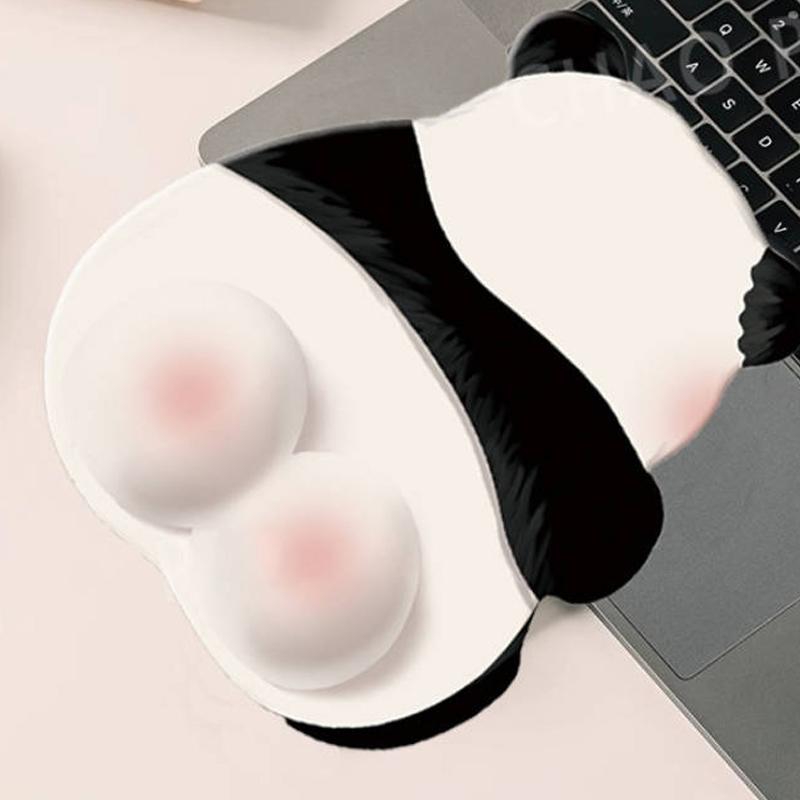 Kawaii Pink Panda Mouse Pad Silicone Wrist Mouse Pad Cute Non Slip Computer Office High-End Mouse Pads For Girls