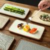 Wutuo Rustic Ceramic Rectangular Sushi Plate