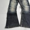 Y2K Washed Distressed Denim Jeans Men Women Loose Fit Flared Leg Streetwear Hip Hop Style