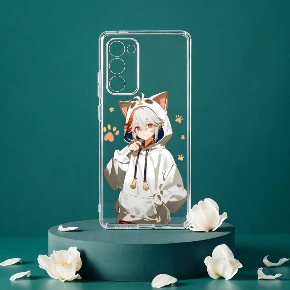 Kaedehara Kazuha Genshin Phone Case For Samsung Galaxy S24 S25 S23 S22 S21 Plus S24 S25 Transparent Cover Case