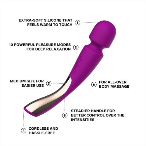 LELO SMART WAND 2 Personal Wand Vibrator - Electric Massager That Relieves Muscle and Body Tension, Adult Goods, Popular Body Massager, Sex Toy, Water