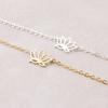 2Pcs European and American fashion jewelry elegant lotus bracelet alloy plating lotus flower pendant