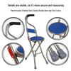 Stainless Steel Folding Cane Stool: Lightweight, Non-Slip, Four-Legged Support for Elderly Assistance