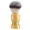Pincel Profissional Manual para Barbear Barba Cerdas de Nylon Densas Pincel para Bigode Masculino Amarelo